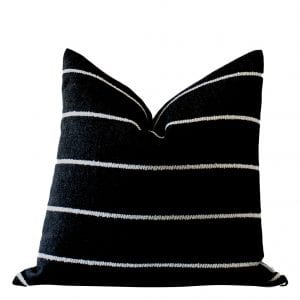 black white stripe pillow