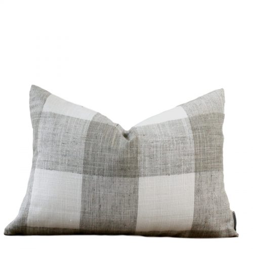 Buffalo Check Taupe and White Pillow Cover 
