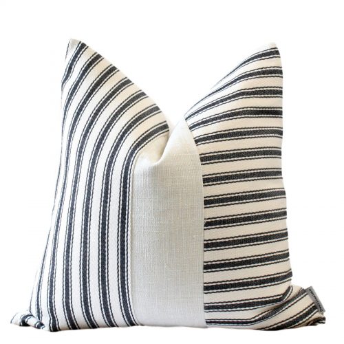 Barrett Cream & Black Stripe Pillow Cover