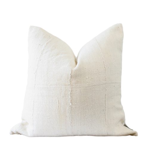 Aria Solid cream mud cloth pillow