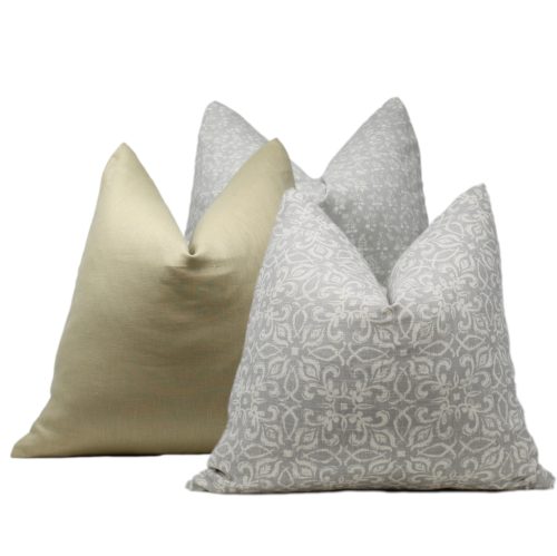 grey combination pillows