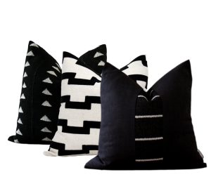 White & Black Stripe Pillow Cover