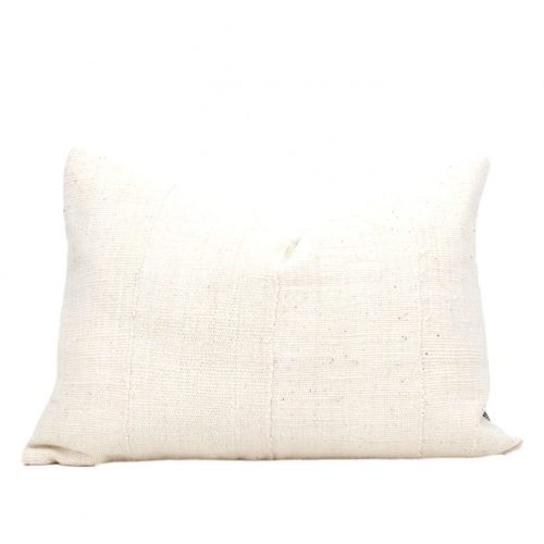 Aria Solid Cream Mud Cloth Pillow