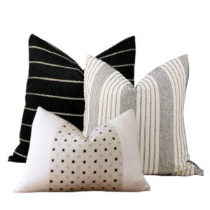 Mariz Cream & Black Geometric Pillow Cover
