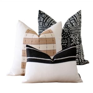 Amalfi White & Black Stripe Pillow Cover