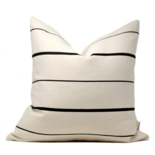 Cream & Black Stripe Pillow Cover
