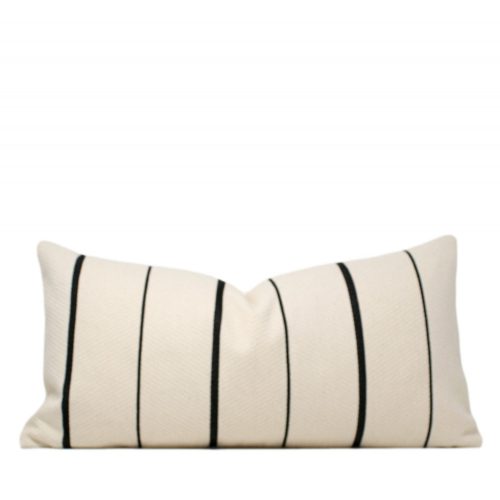 Cream & Black Stripe Pillow Cover