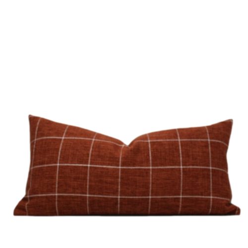 Rusty Red Check Pillow Cover