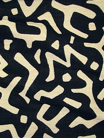 black & ecru kuba pattern pillow