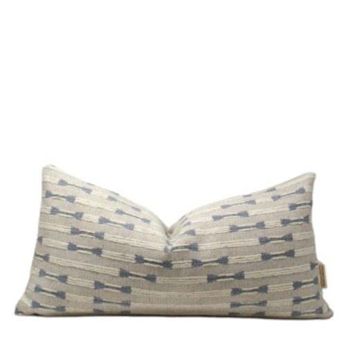 Cream & Blue Geometric Pillow Cover