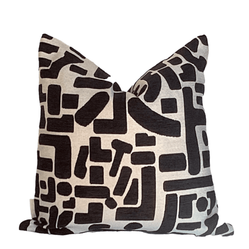 Ellis Black cream geometric pillow cover