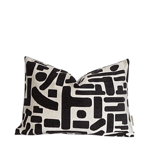 ellis black and ream geometric pillow