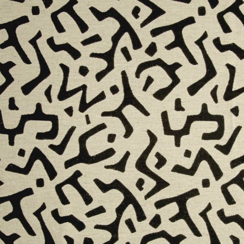 Ecru & Black Kuba Pattern Pillow Cover