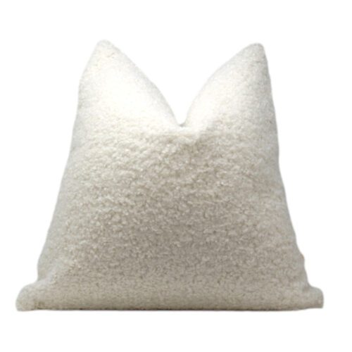 cream faux shearling pillow cover