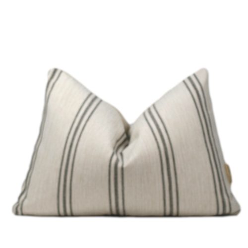 Oatmeal and Charcoal Stripe Pillow
