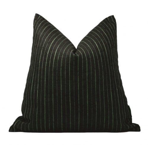 Charcoal and Taupe Stripe Pillow Cover