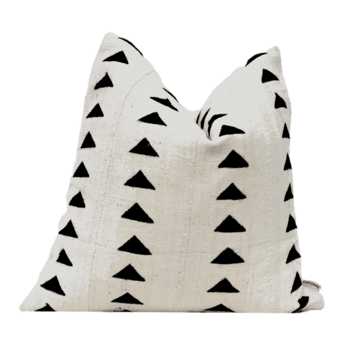 black white mud cloth pillow