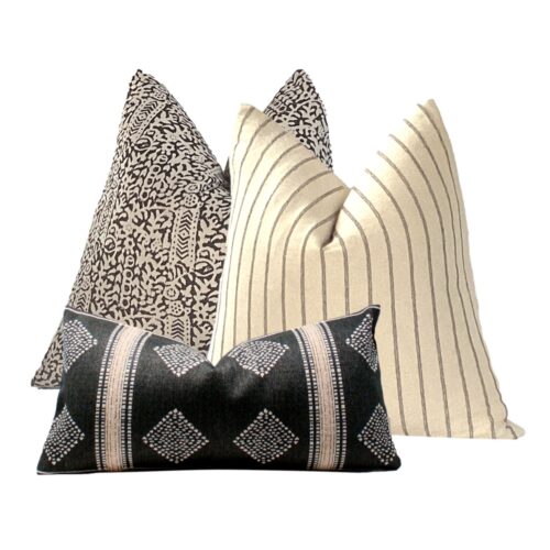 black and Cream pillow combination