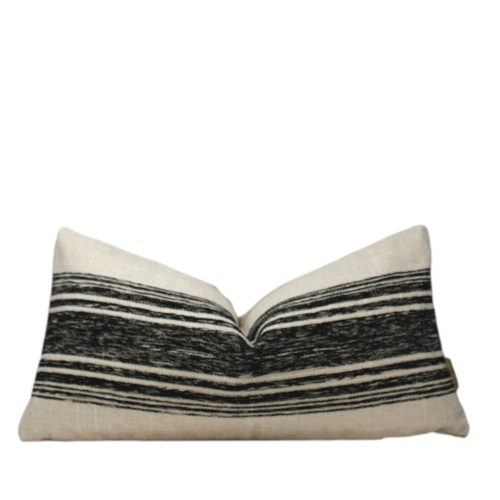 Adra Off White & Charcoal Stripe Pillow Cover