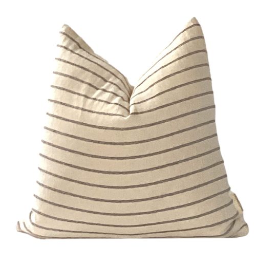 Taalia | Cream and Black Stripe Pillow Cover, Cream Pillow, Neutral Stripe Pillow, Handwoven Tribal Stripe