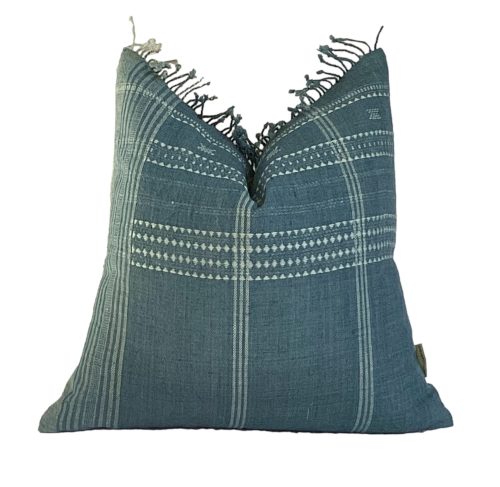 Anvi | Denim Blue Handwoven Indian Pillow Cover