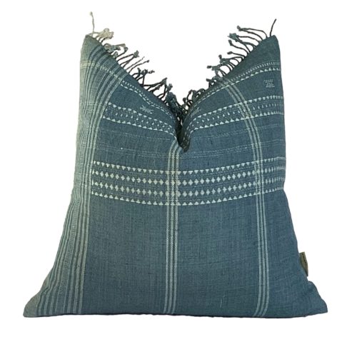 Anvi | Denim Blue Handwoven Indian Pillow Cover