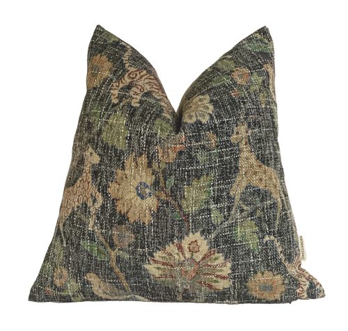 Frida | Charcoal Botanical Pillow Cover, Animal Print Pillow Cover