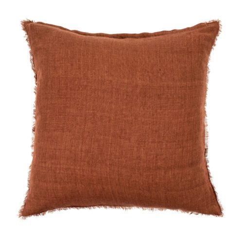 Malaga Rust Brick Linen Pillow