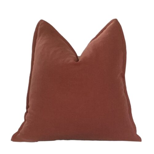 Avila Marsala Flanged Linen Pillow Cover