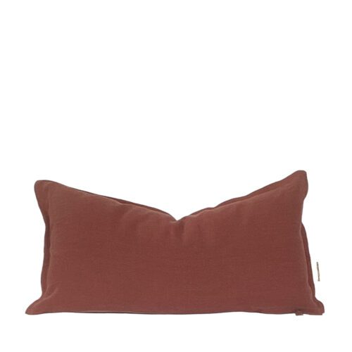 Avila Marsala Flanged Linen Pillow Cover