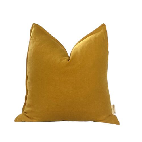 Avila Amber Flanged Linen Pillow Cover