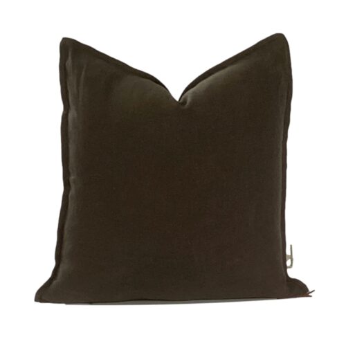 Avila Bark Flanged Linen Pillow Cover