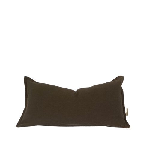 Avila Bark Flanged Linen Pillow Cover