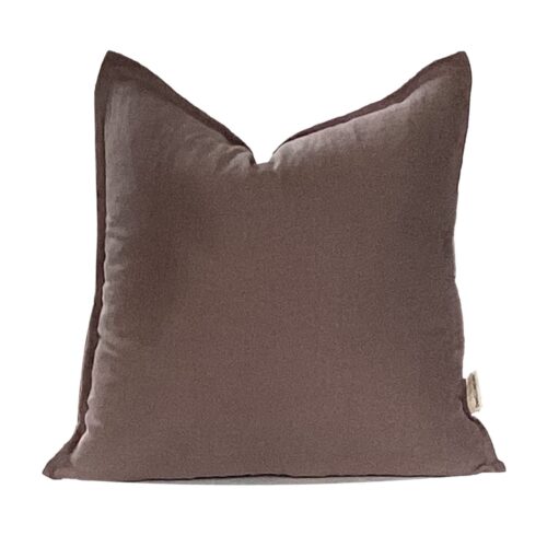 grey taupe linen pillow
