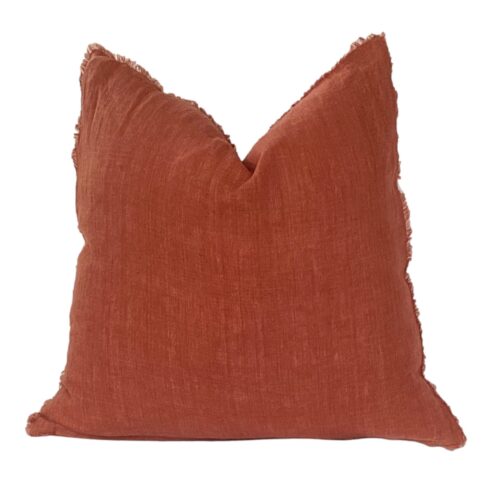 Malaga 24″ Rust Linen Pillow Cover