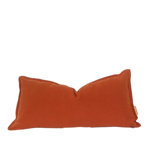 Avila Cognac Flanged Linen Pillow Cover