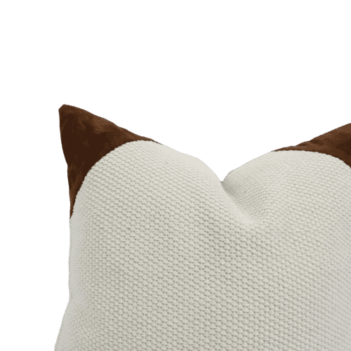 Meade Caramel Corner Handwoven Pillow Cover