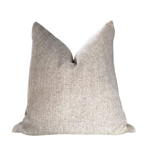 grey textured tweed pillow