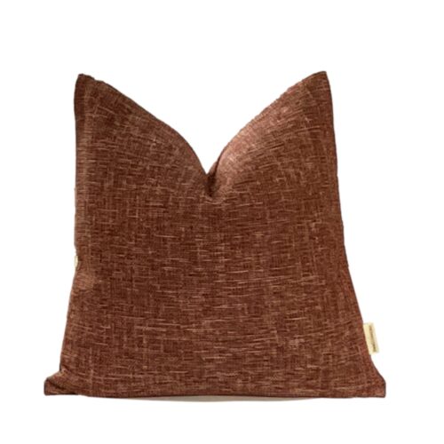Scotia Dark Rust Nubbly Woven Pillow Cover