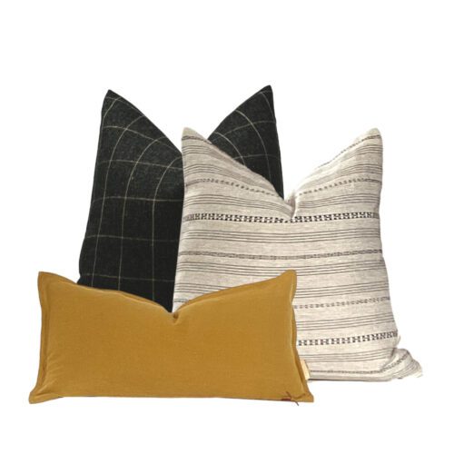 Colby | Ecru and Black Stripe Pillow Cover
