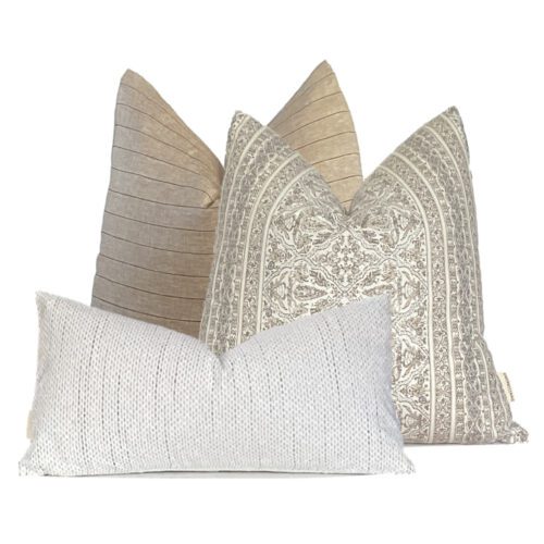 Milla Neutral Stripe Pillow Combination