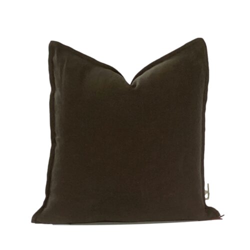 Dark Green Linen Pillow