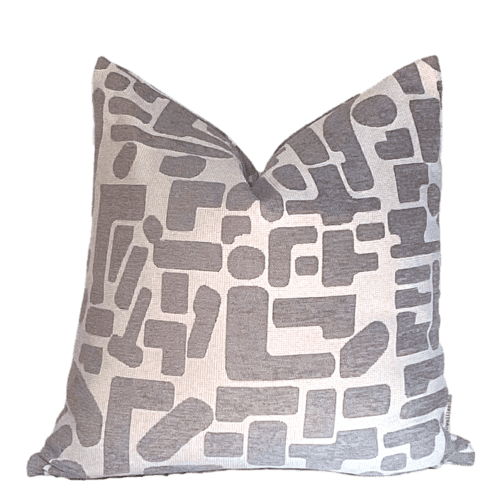 Carver Grey and Cream Geometric Pillow Cover