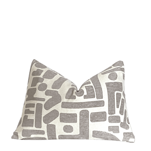 Carver Grey and Cream Geometric Pillow Cover